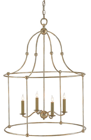 Quantum Chandelier - Elegant Silver Leaf Design with Blown Glass Balls & Adjustable Height Options