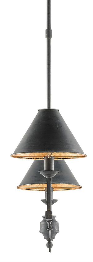 Prosperity Rectangular Chandelier - Modern French Black Design with Luxe Gold Leaf Accents, 120W