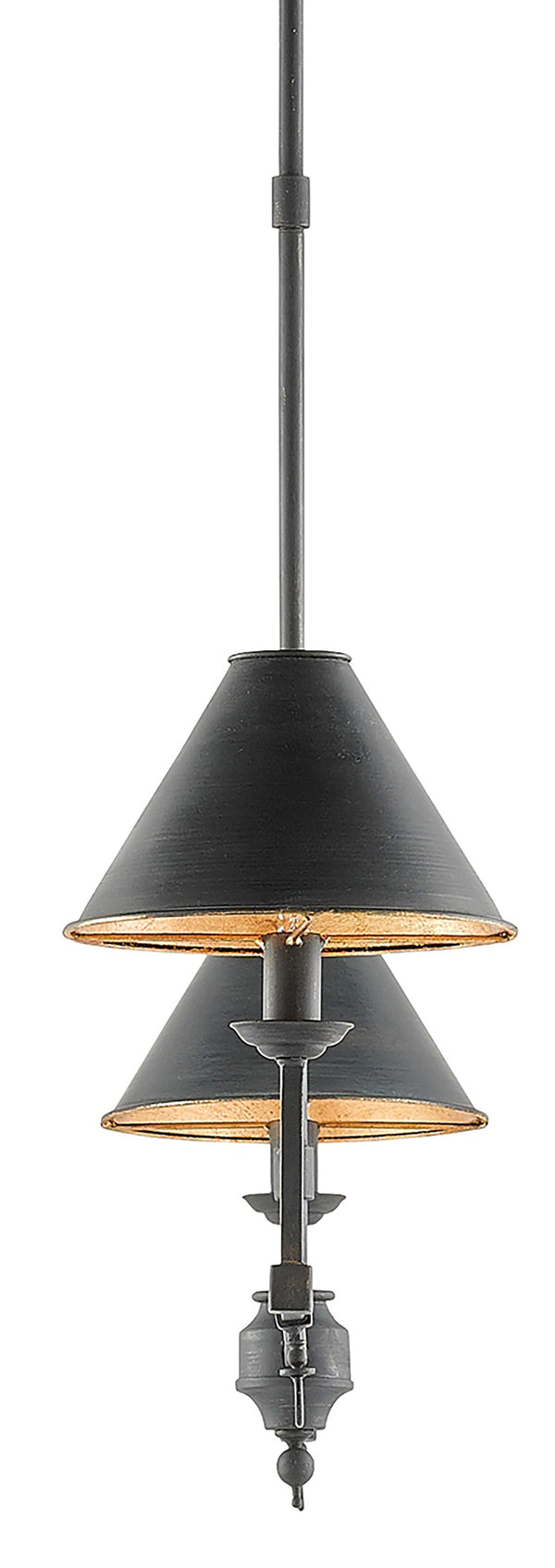 Prosperity Rectangular Chandelier - Modern French Black Design with Luxe Gold Leaf Accents, 120W