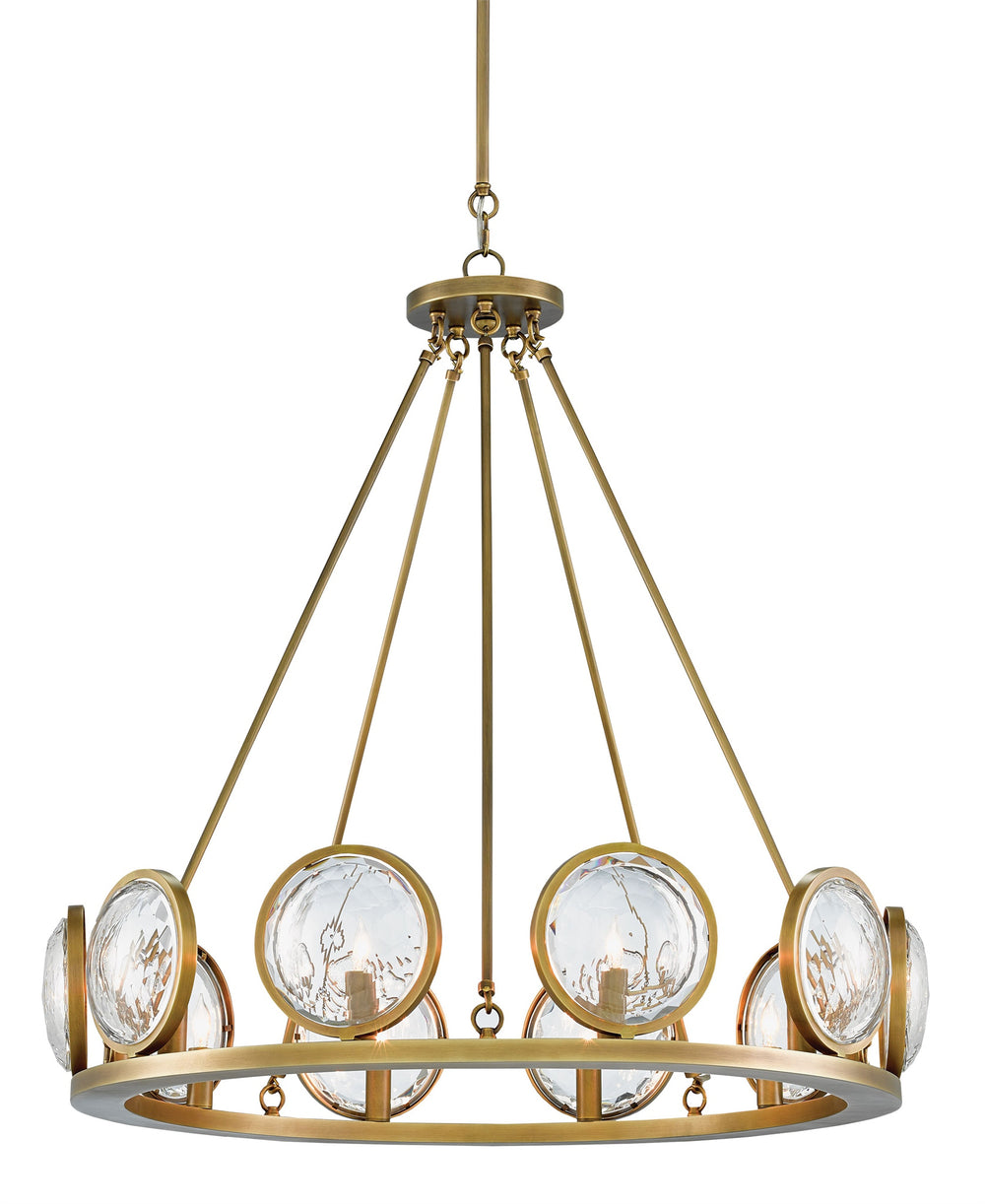 MarjieScope Antique Brass Chandelier with Crystal Prisms – Elegant Lighting for Luxurious Spaces