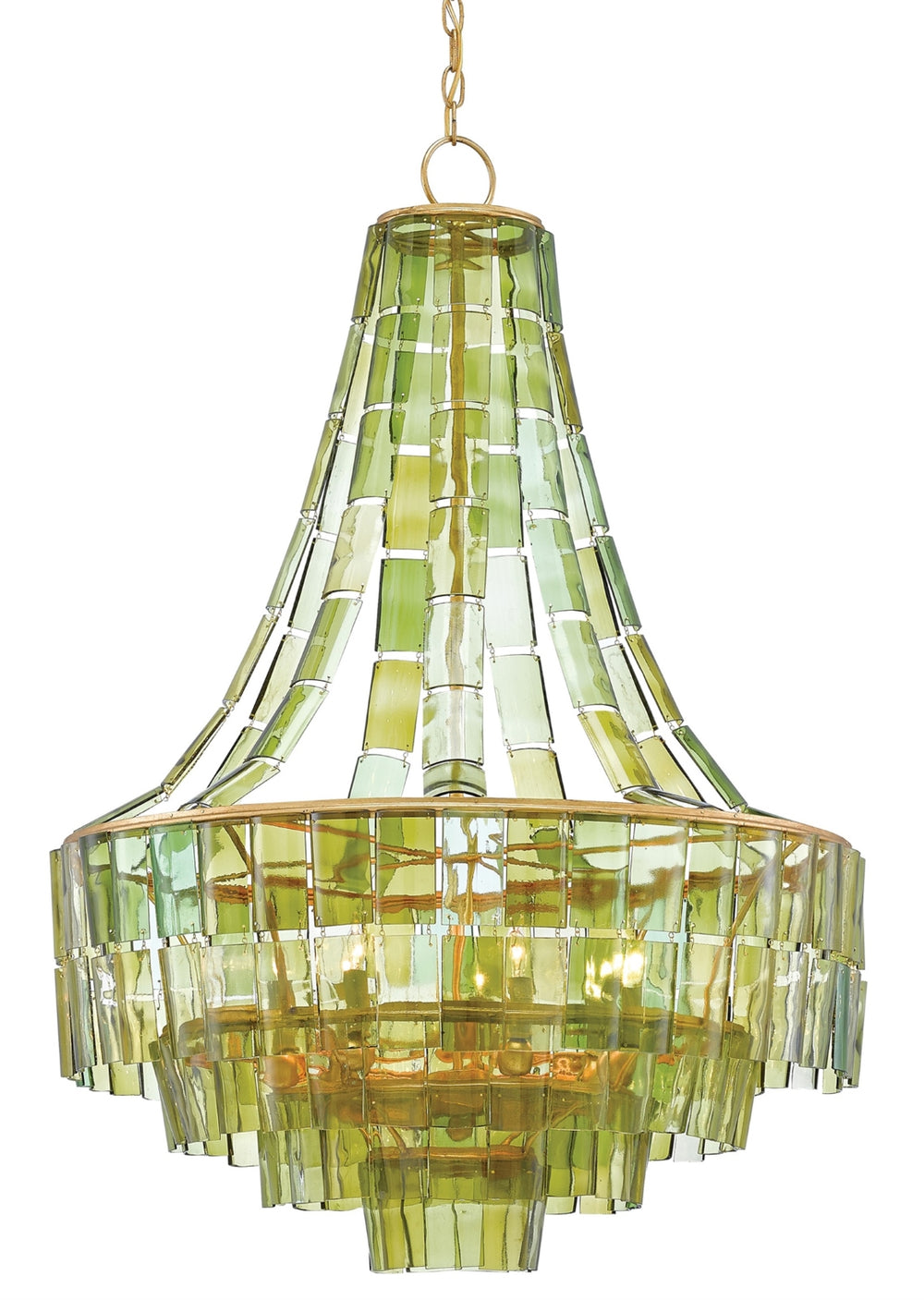 Vintner Chandelier - Stunning Recycled Glass & Gold Leaf Design for Modern Elegance in Any Room