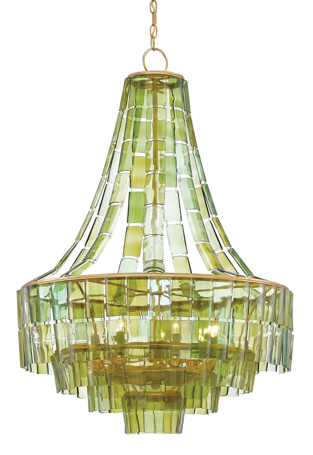 Vintner Chandelier - Stunning Recycled Glass & Gold Leaf Design for Modern Elegance in Any Room