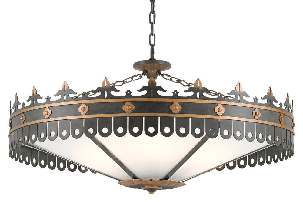 Berkeley Chandelier by Bunny Williams - Antique Gold & Moss Gray Elegance for Stunning Interiors