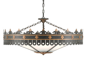 Berkeley Chandelier by Bunny Williams - Antique Gold & Moss Gray Elegance for Stunning Interiors
