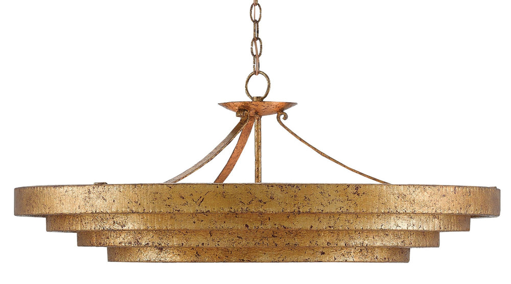 Belle Chandelier - Elegant Gold Leaf Finish, Modern Design, Adjustable Height, Bunny Williams Collection