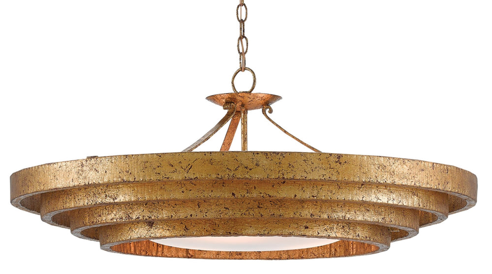 Belle Chandelier - Elegant Gold Leaf Finish, Modern Design, Adjustable Height, Bunny Williams Collection