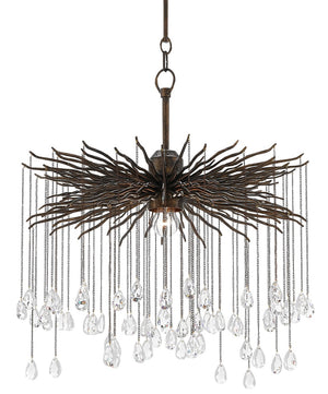 Quantum Chandelier - Elegant Silver Leaf Design with Blown Glass Balls & Adjustable Height Options