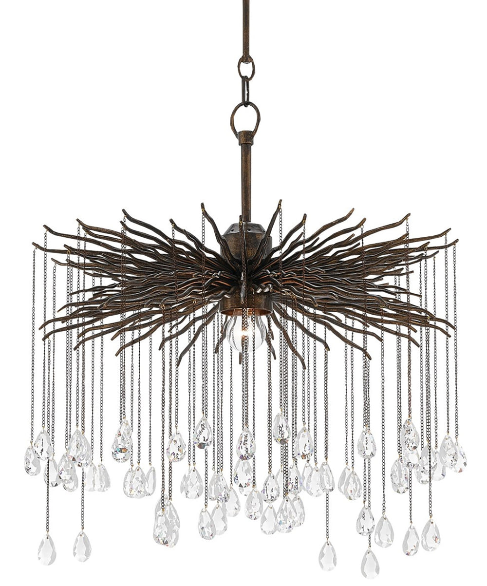 Fen Small Bronze Chandelier with Crystal Accents - Elegant Wrought Iron Design for Stylish Spaces