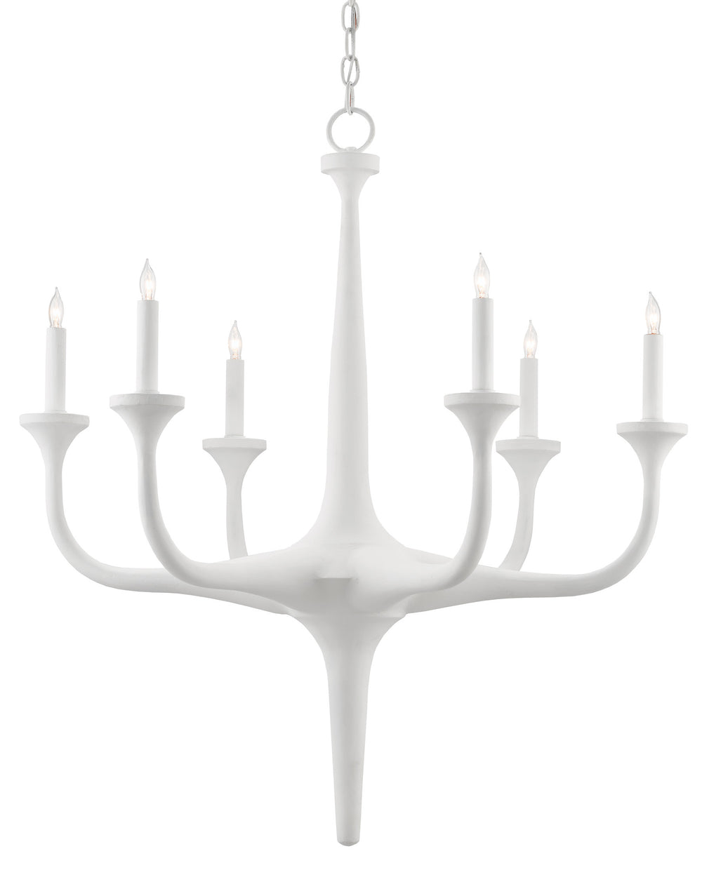 Albion Ethereal White Chandelier - Wrought Iron, Gesso Finish, Elegant Lighting for Indoor Spaces