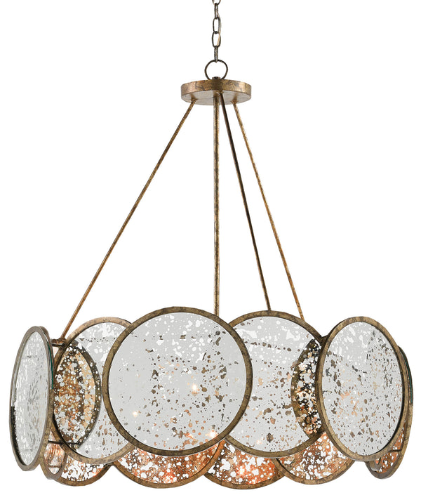 Oliveri Chandelier - Stunning Pyrite Bronze & Mirrored Design, Wrought Iron Elegance for Your Home