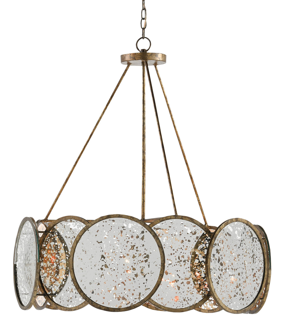 Oliveri Chandelier - Stunning Pyrite Bronze & Mirrored Design, Wrought Iron Elegance for Your Home