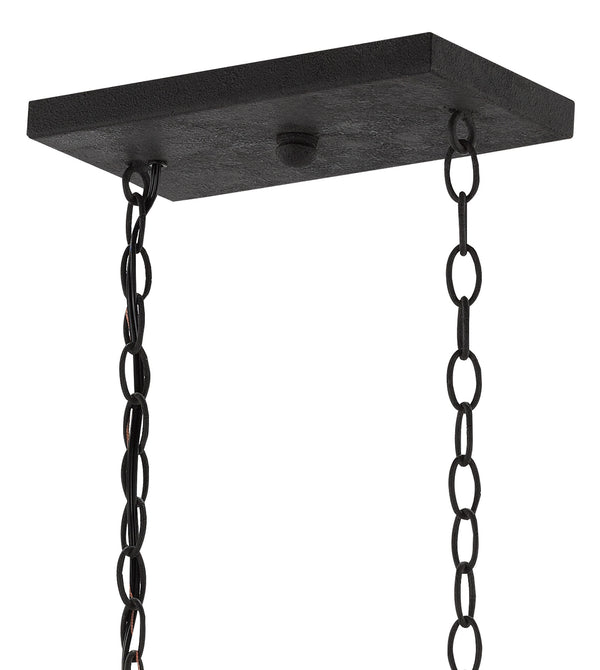 Denison Rectangular Lantern - Elegant Hammered Wrought Iron in Molé Black Finish for Timeless Style