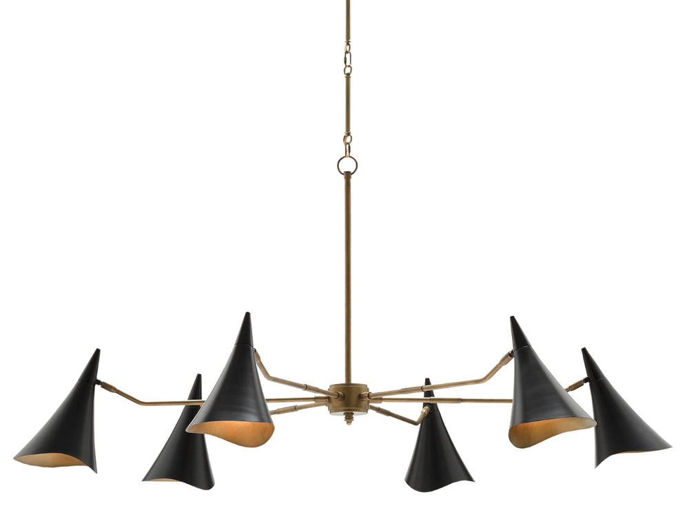 Library Chandelier - Stunning Mid-Century Modern Design in Oil Rubbed Bronze & Antique Brass Finish