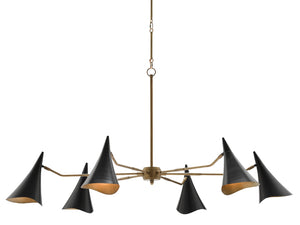 Library Chandelier - Stunning Mid-Century Modern Design in Oil Rubbed Bronze & Antique Brass Finish