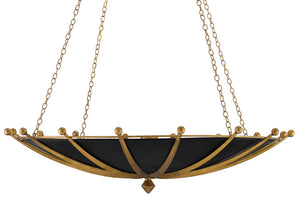Fontaine Chandelier - Glamorous Antique Gold & Satin Black Lighting Fixture for Elegant Spaces