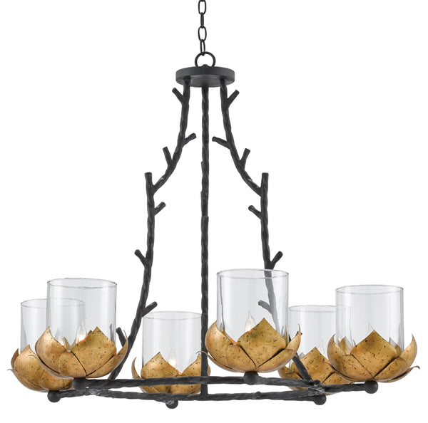 Quantum Chandelier - Elegant Silver Leaf Design with Blown Glass Balls & Adjustable Height Options