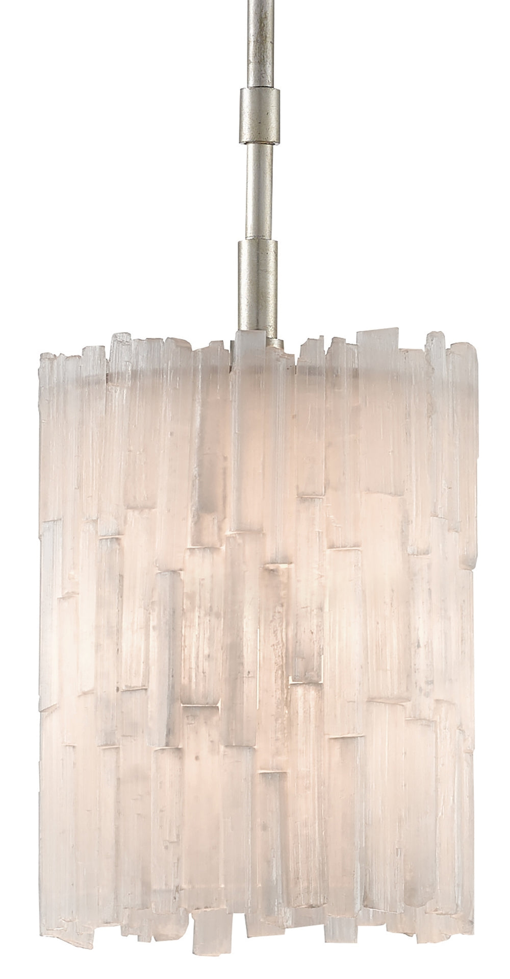 Moonstone Pendant in Aviva Stanoff Collection – Elegant Silver Leaf Finish with Adjustable Height Design