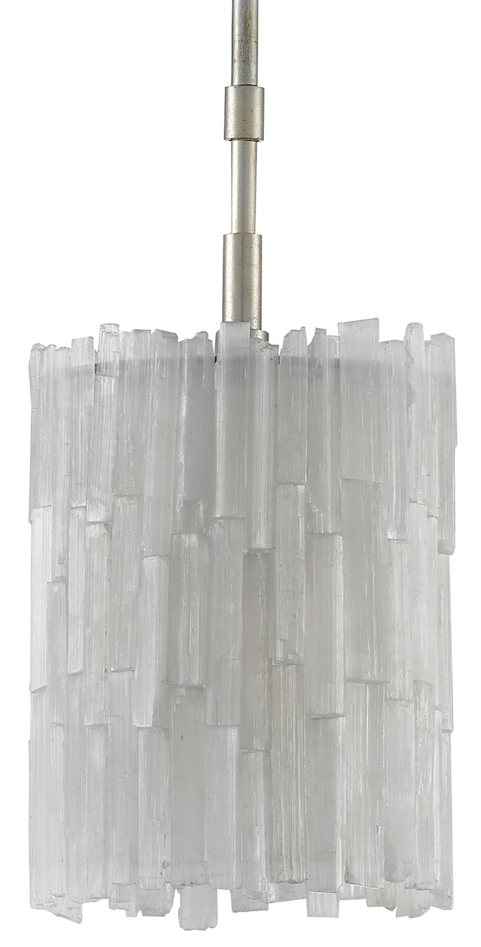 Moonstone Pendant in Aviva Stanoff Collection – Elegant Silver Leaf Finish with Adjustable Height Design