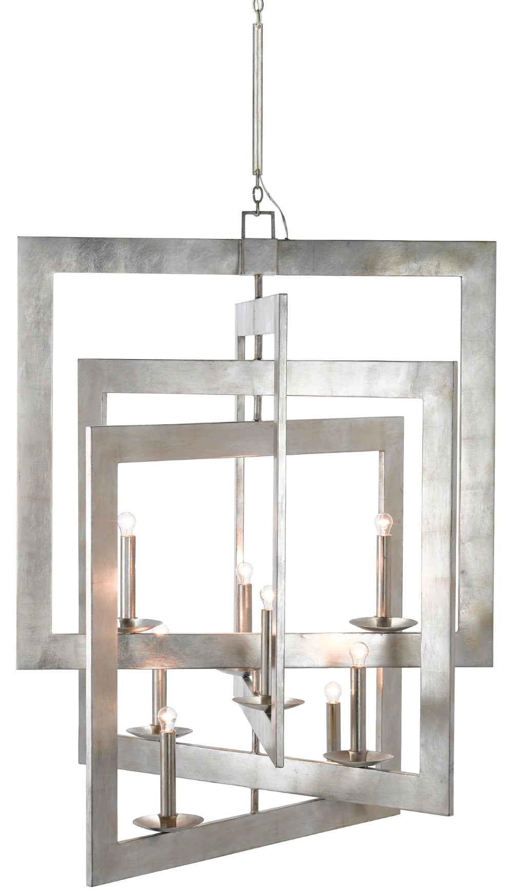 Middleton Grand Chandelier - Contemporary Silver Leaf Wrought Iron Design, 8 Lights, Elegant Illumination