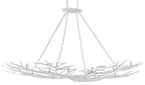 Quantum Chandelier - Elegant Silver Leaf Design with Blown Glass Balls & Adjustable Height Options