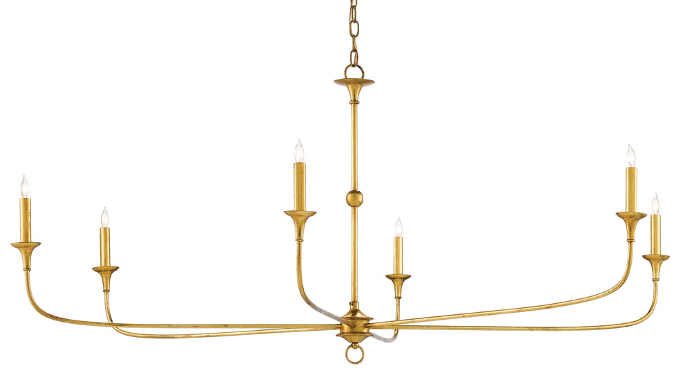 Nottaway Gold Large Chandelier: Elegant Wrought Iron Design with Contemporary Gold Leaf Finish