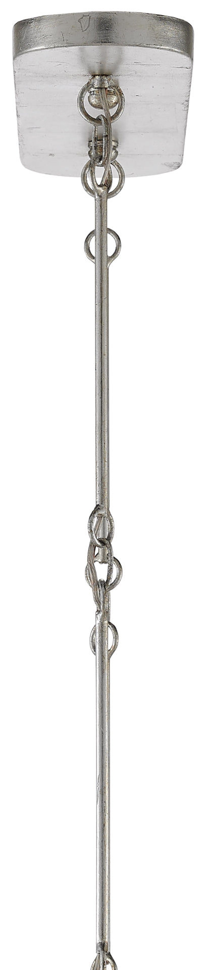 Grand Lotus Silver Oval Chandelier - Elegant Wrought Iron Design with Antique Silver Leaf Finish