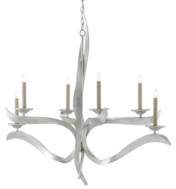Quantum Chandelier - Elegant Silver Leaf Design with Blown Glass Balls & Adjustable Height Options