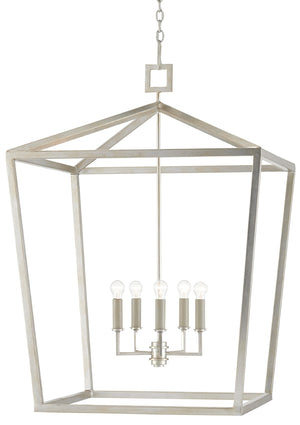 Quantum Chandelier - Elegant Silver Leaf Design with Blown Glass Balls & Adjustable Height Options