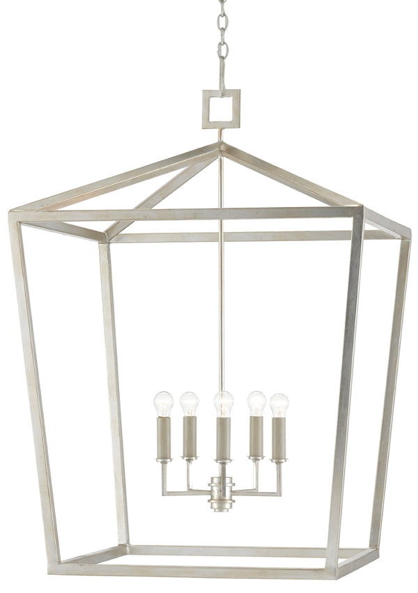 Quantum Chandelier - Elegant Silver Leaf Design with Blown Glass Balls & Adjustable Height Options