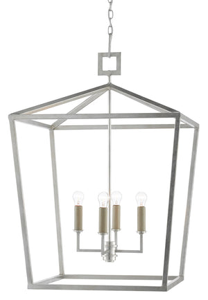 Quantum Chandelier - Elegant Silver Leaf Design with Blown Glass Balls & Adjustable Height Options