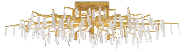 Forest Light Semi-Flush Chandelier - Elegant Lucerne Gold Finish with Crystal Accents for Nature Lovers