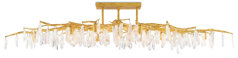 Forest Light Semi-Flush Chandelier - Elegant Lucerne Gold Finish with Crystal Accents for Nature Lovers