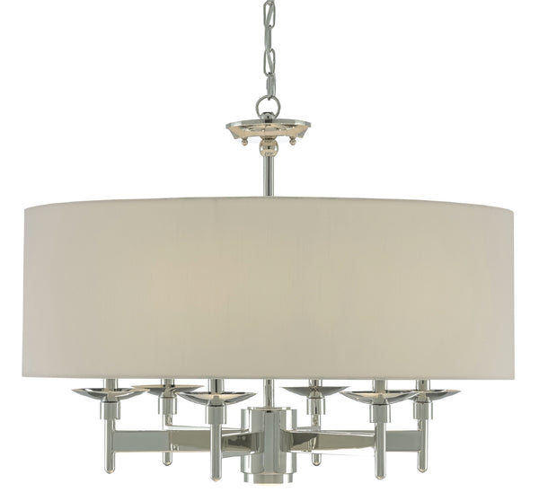 Quantum Chandelier - Elegant Silver Leaf Design with Blown Glass Balls & Adjustable Height Options