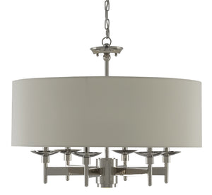 Quantum Chandelier - Elegant Silver Leaf Design with Blown Glass Balls & Adjustable Height Options