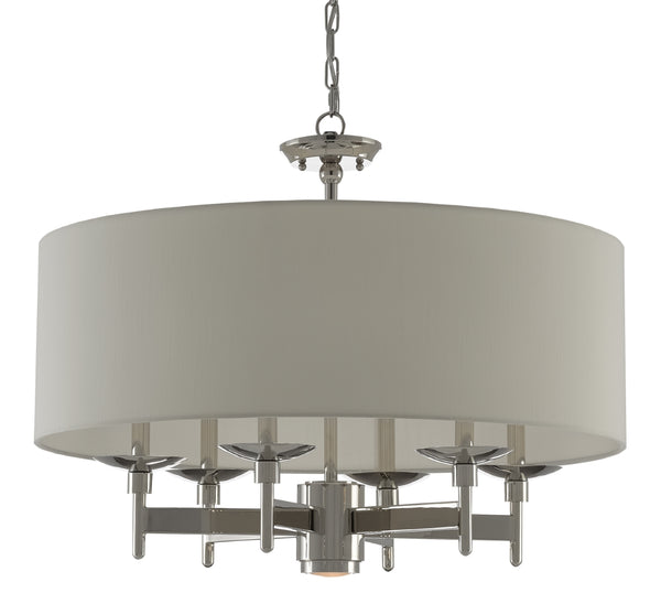 Quantum Chandelier - Elegant Silver Leaf Design with Blown Glass Balls & Adjustable Height Options