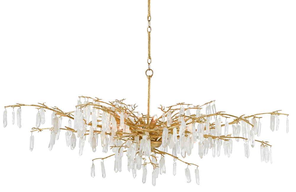 Forest Dawn Chandelier: Elegant Lucerne Gold Crystal Lighting Fixture from Aviva Stanoff Collection