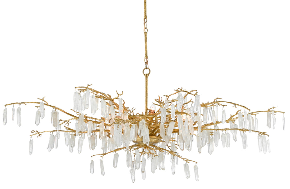 Forest Dawn Chandelier: Elegant Lucerne Gold Crystal Lighting Fixture from Aviva Stanoff Collection