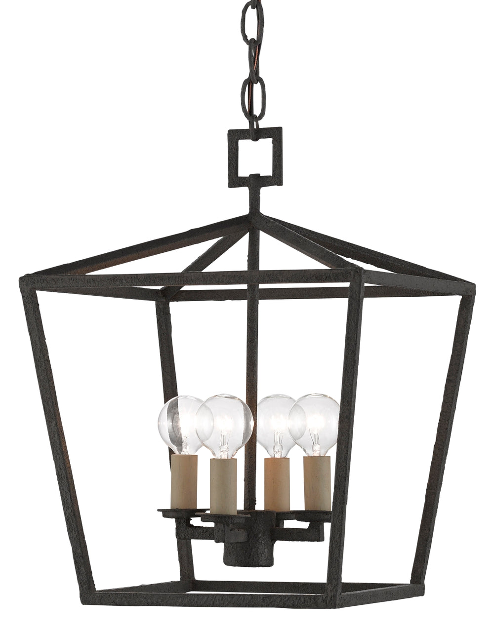 Denison Black Small Lantern - Timeless Wrought Iron Design in Molé Finish for Elegant Illumination