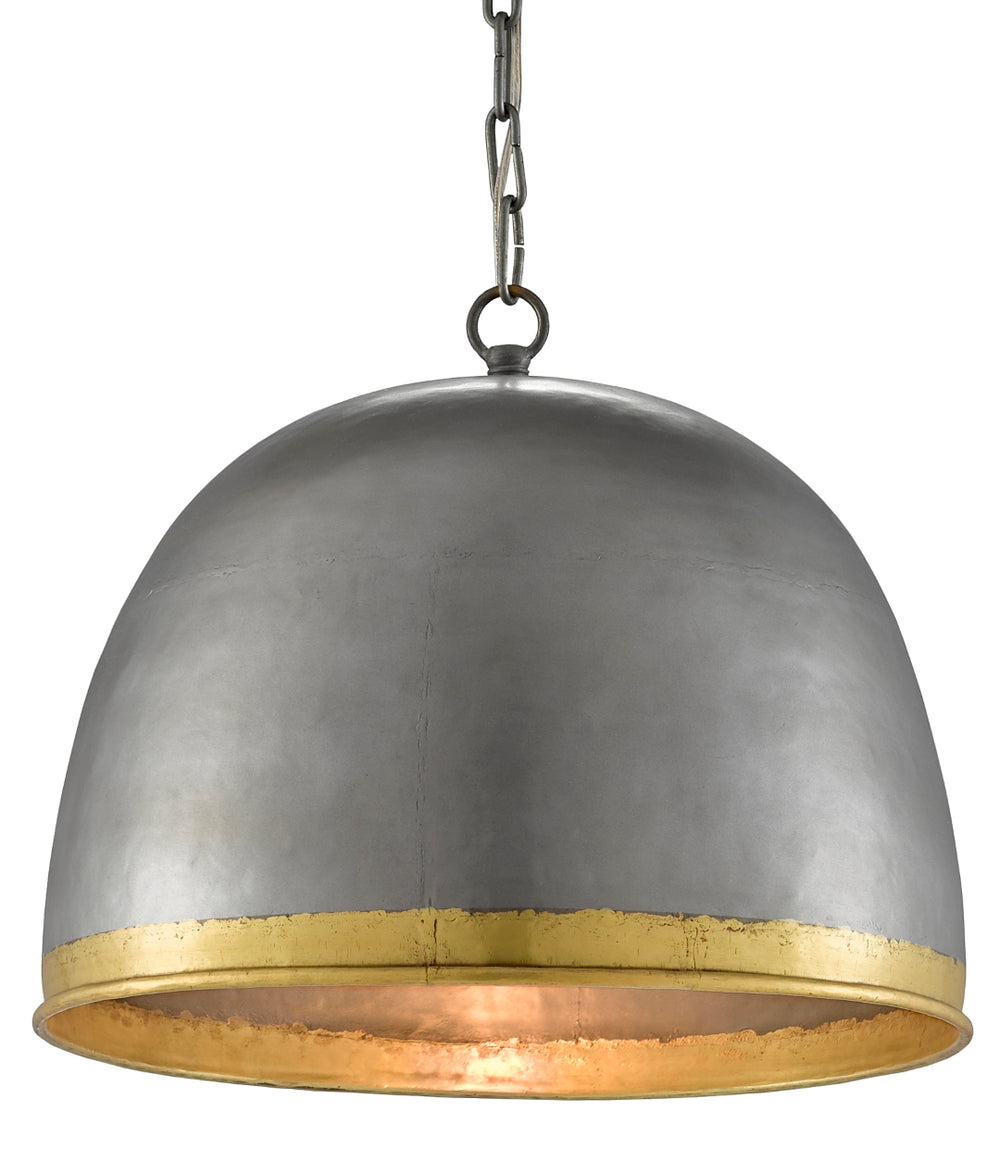 Matute Pendant Light – Adjustable Pewter & Brass Iron Fixture for Modern Indoor Spaces, 15” Height