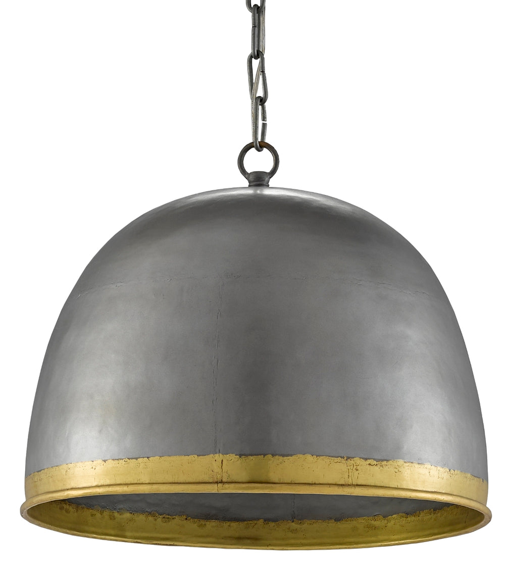 Matute Pendant Light – Adjustable Pewter & Brass Iron Fixture for Modern Indoor Spaces, 15” Height