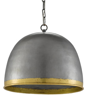 Matute Pendant Light – Adjustable Pewter & Brass Iron Fixture for Modern Indoor Spaces, 15” Height