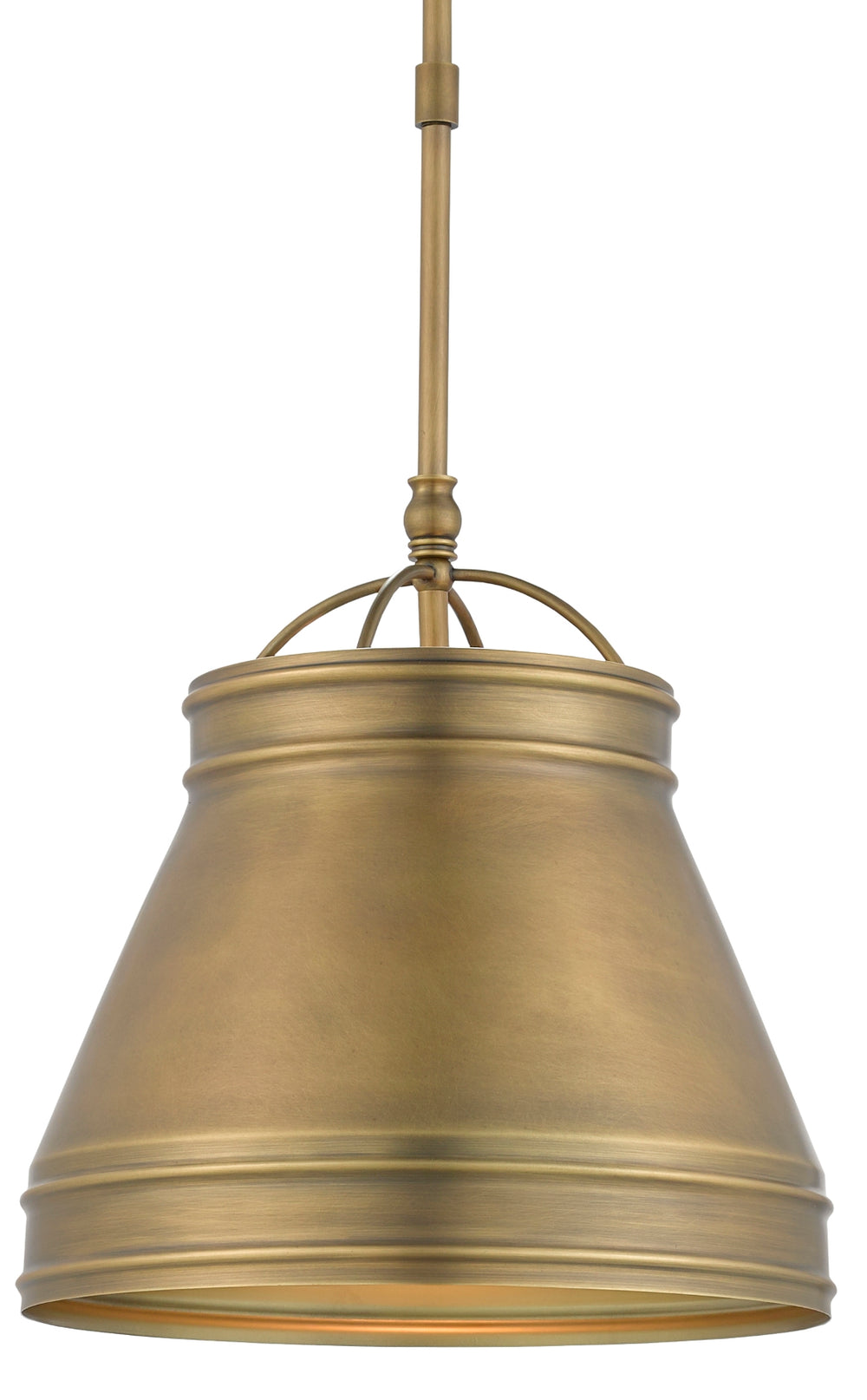 Lumley Antique Brass Pendant Light - Adjustable Urban Chic Design for Modern Spaces, 14" Height