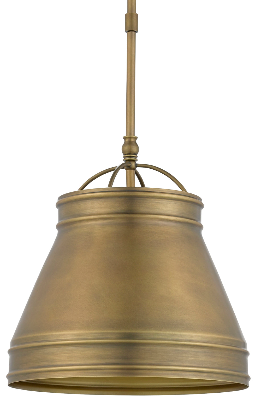 Lumley Antique Brass Pendant Light - Adjustable Urban Chic Design for Modern Spaces, 14" Height