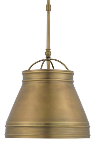 Lumley Antique Brass Pendant Light - Adjustable Urban Chic Design for Modern Spaces, 14" Height
