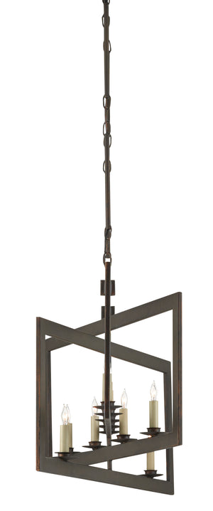 Middleton Bronze Rectangular Chandelier - Elegant Wrought Iron Design, Adjustable Height & Warm Finish