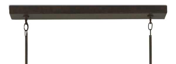 Middleton Bronze Rectangular Chandelier - Elegant Wrought Iron Design, Adjustable Height & Warm Finish