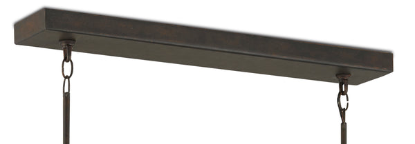 Middleton Bronze Rectangular Chandelier - Elegant Wrought Iron Design, Adjustable Height & Warm Finish