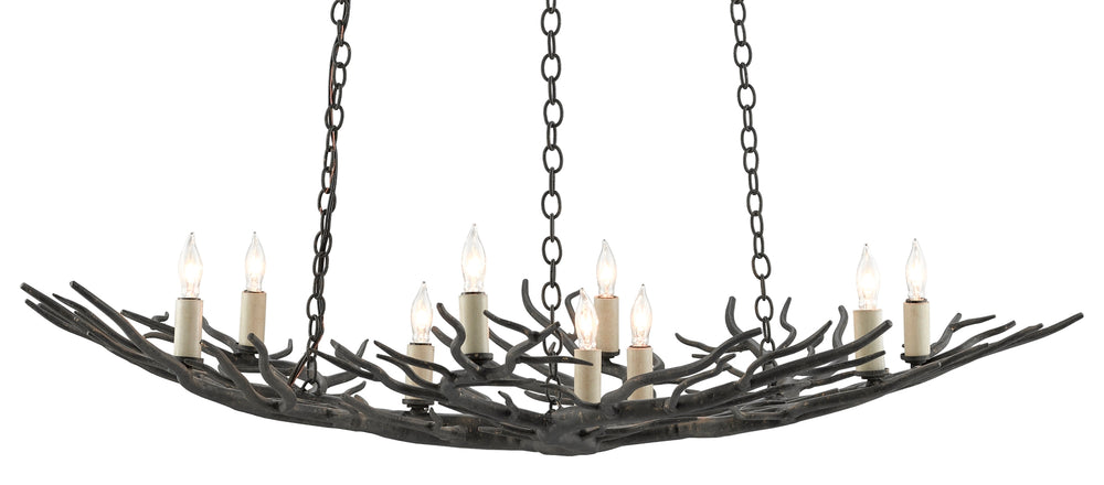 Rainforest Bronze Small Chandelier – Elegant Hand-Forged Wrought Iron Design with 14 Lights