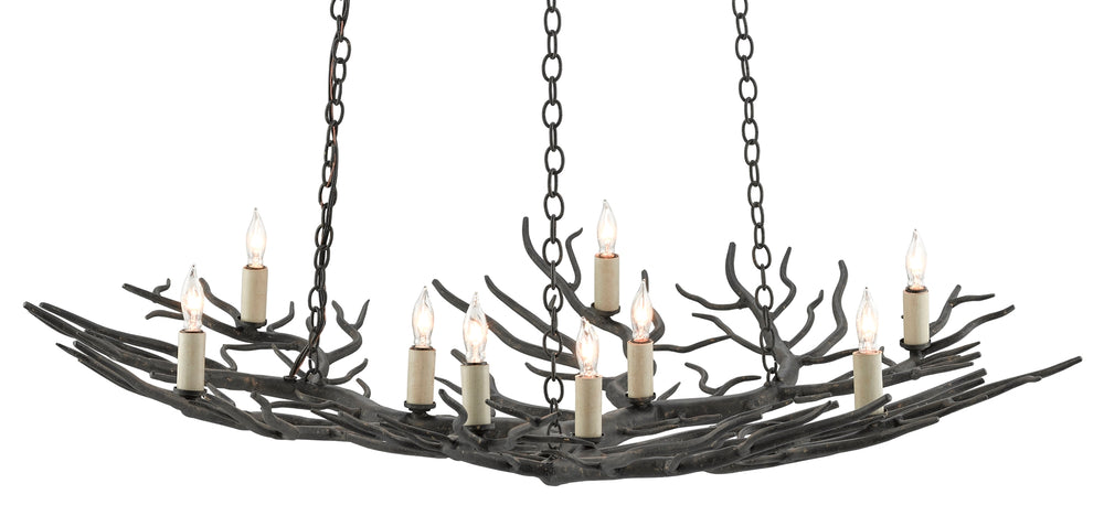 Rainforest Bronze Small Chandelier – Elegant Hand-Forged Wrought Iron Design with 14 Lights