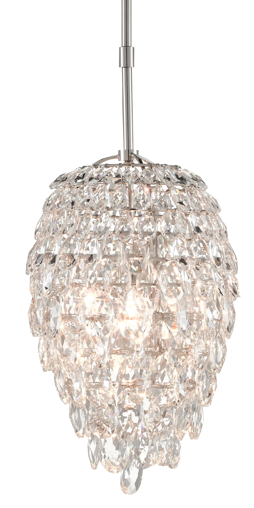 Aisling Pendant Light - Elegant Teardrop Crystal Chandelier in Polished Nickel Finish for Any Room